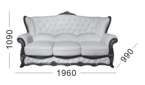 картинка Кожаный 3-х местный диван Victoria 88# от магазина Мебели
