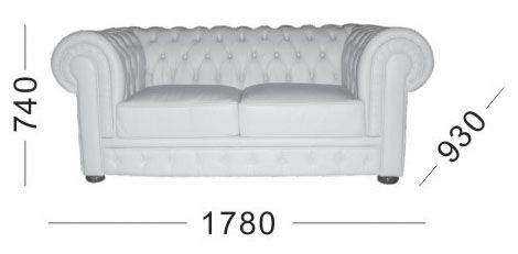 картинка Кожаный 2-х местный диван Chester CHESTERFIELD 08 от магазина Мебели