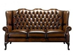 картинка Кожаный диван Dublin Chesterfield трехместный  магазин Мебели являющийся официальным дистрибьютором в России 