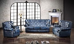 картинка Кожаный диван Vermont трехместный  магазин Мебели являющийся официальным дистрибьютором в России 