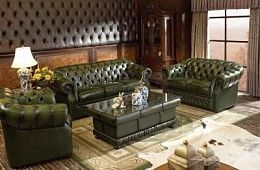 картинка Кожаный диван Paul Chesterfield 09# трехместный магазин Мебели являющийся официальным дистрибьютором в России 