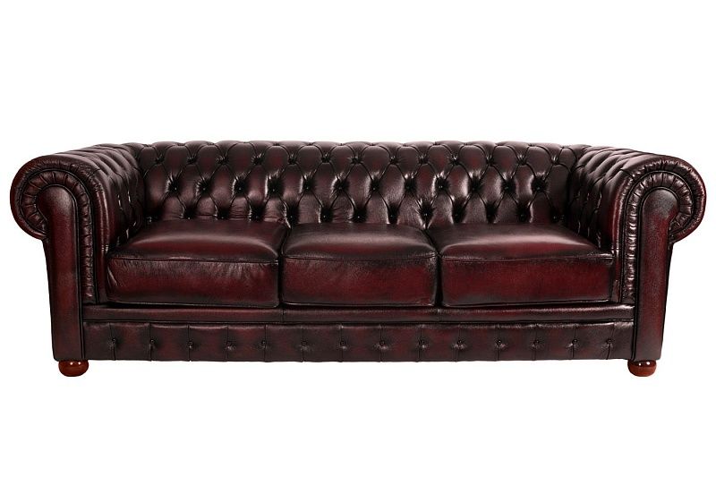 картинка Кожаный диван Chester 10# трехместный от магазина Мебели