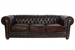 картинка Кожаный диван Chester 08# трехместный магазин Мебели являющийся официальным дистрибьютором в России 